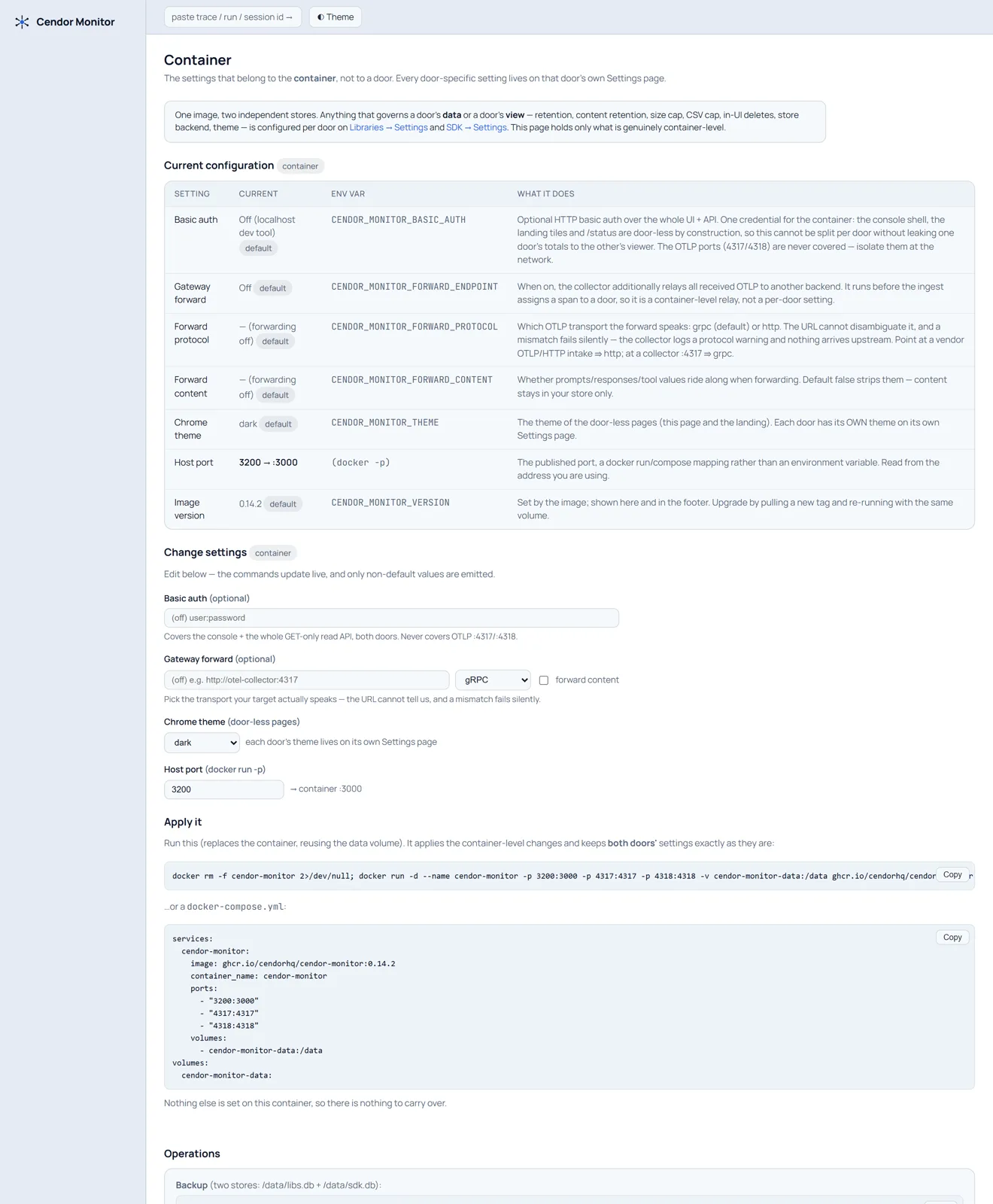Cendor Monitor — The container, on its own page (light)